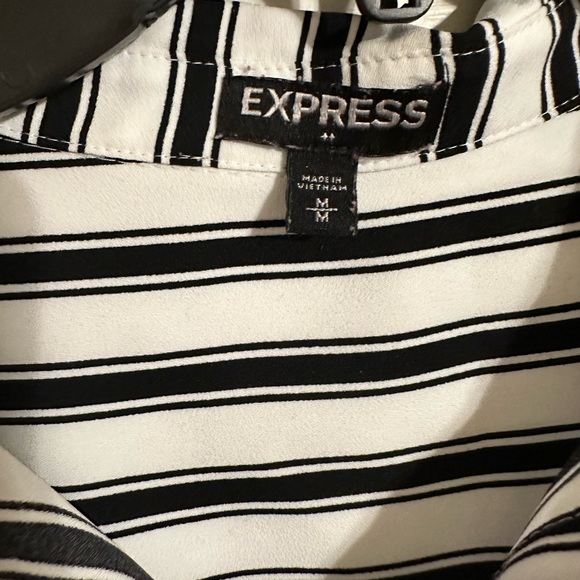 Express Button Front Tie Waist Shirt Dress - Picture 5 of 5